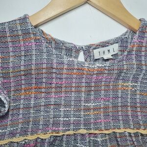 THML Women's Small Multicolor‎ Plaid Sleeveless Top Blouse